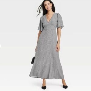 A New Day- Black and White Gingham Maxi Dress NWT size 2